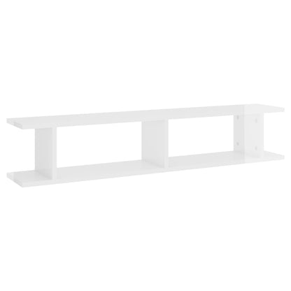 Mensole a Muro 2 pz Bianco Lucido 105x18x20cm Legno Multistrato