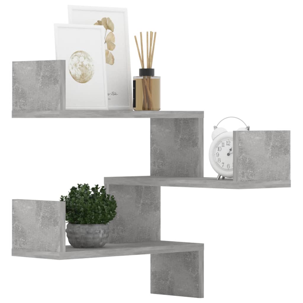 Scaffali Angolari Muro 2pz Grigio Cemento 40x40x50 Multistrato