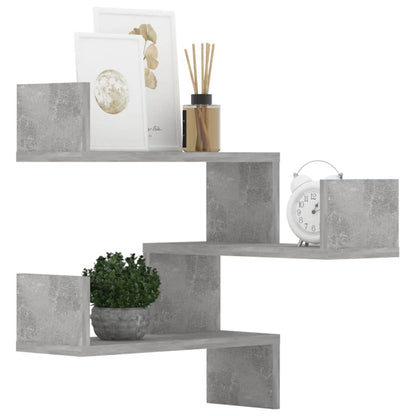 Scaffali Angolari Muro 2pz Grigio Cemento 40x40x50 Multistrato