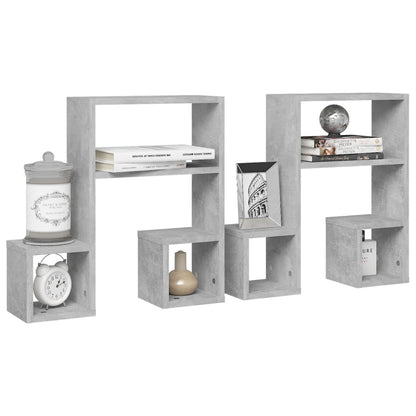 Mensole a Muro 2pz Grigio Cemento 50x15x50cm Legno Multistrato