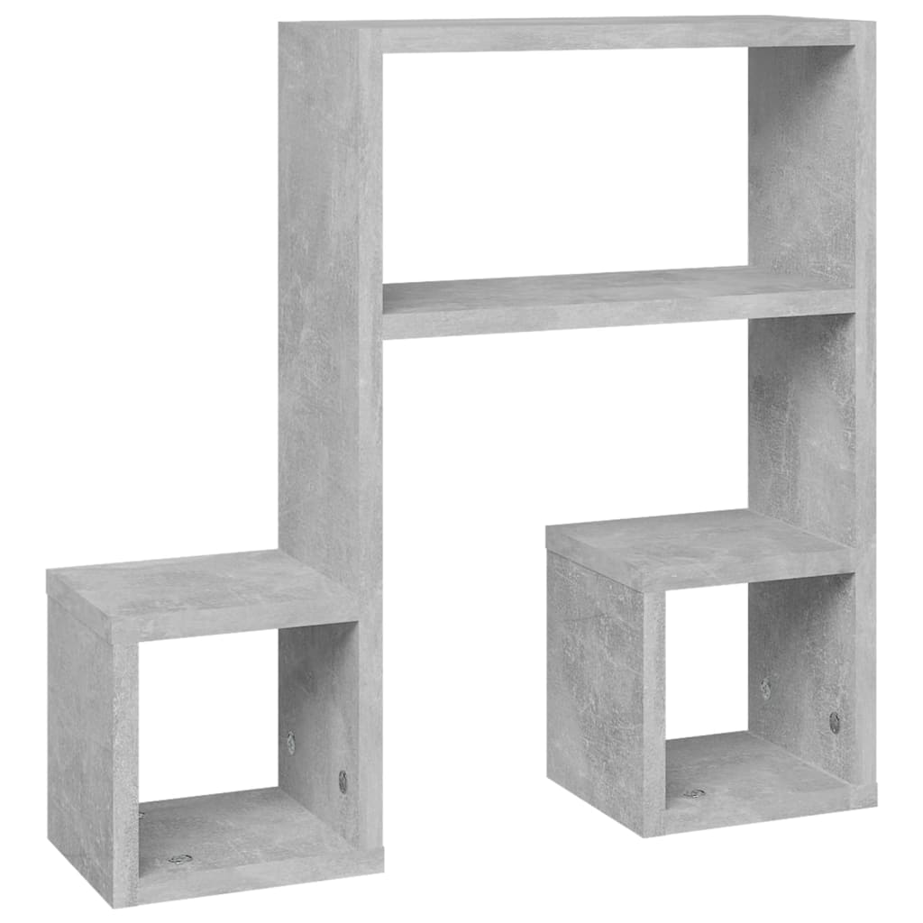 Mensole a Muro 2pz Grigio Cemento 50x15x50cm Legno Multistrato