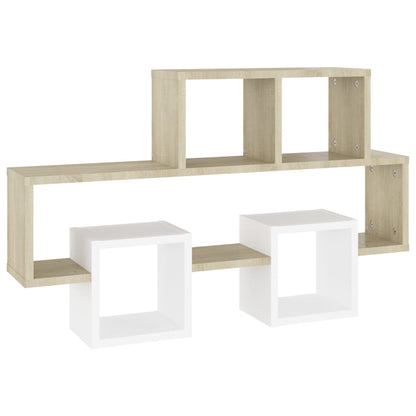 Scaffale Parete Auto Bianco Sonoma 82x15x51cm Legno Multistrato