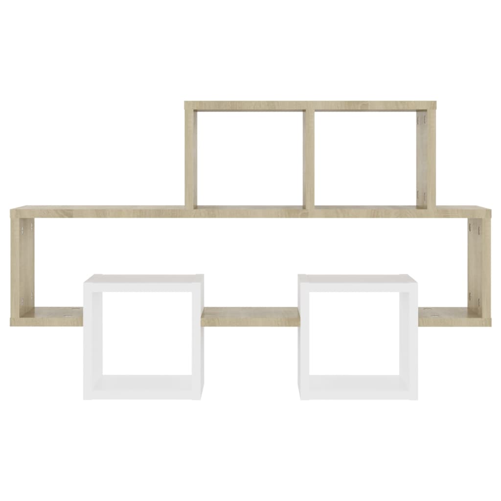 Scaffale Parete Auto Bianco Sonoma 82x15x51cm Legno Multistrato