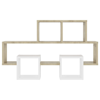 Scaffale Parete Auto Bianco Sonoma 82x15x51cm Legno Multistrato