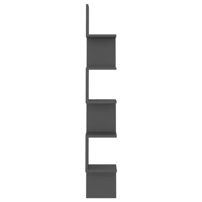 Scaffale Angolare Muro Grigio 20x20x127,5cm Legno Multistrato