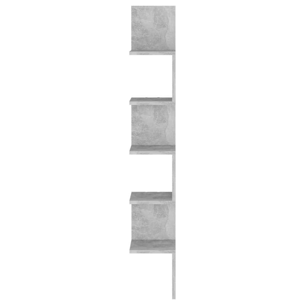 Scaffale Angolare Muro Grigio Cemento 20x20x127,5cm Multistrato