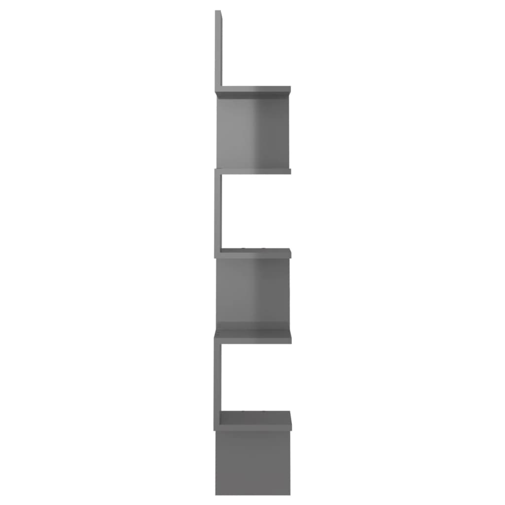Scaffale Angolare Muro Grigio Lucido 20x20x127,5cm Multistrato