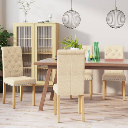 Sedie da Pranzo 4 pz Crema in Tessuto