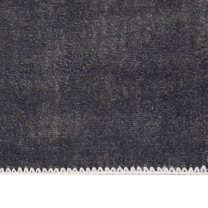 Tappeto Lungo Stampato Lavabile Antracite 80x300 cm Poliestere