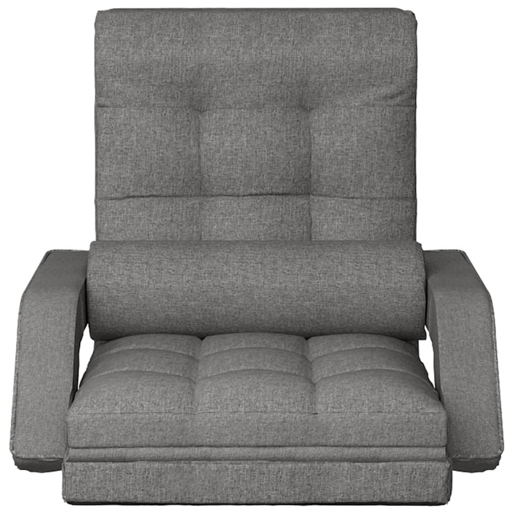 Sedia da Terra Pieghevole Funzione Letto Tessuto Grigio Chiaro
