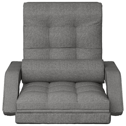Sedia da Terra Pieghevole Funzione Letto Tessuto Grigio Chiaro