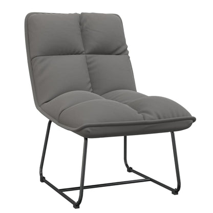 Poltrona con Struttura in Metallo Grigio Chiaro in Velluto