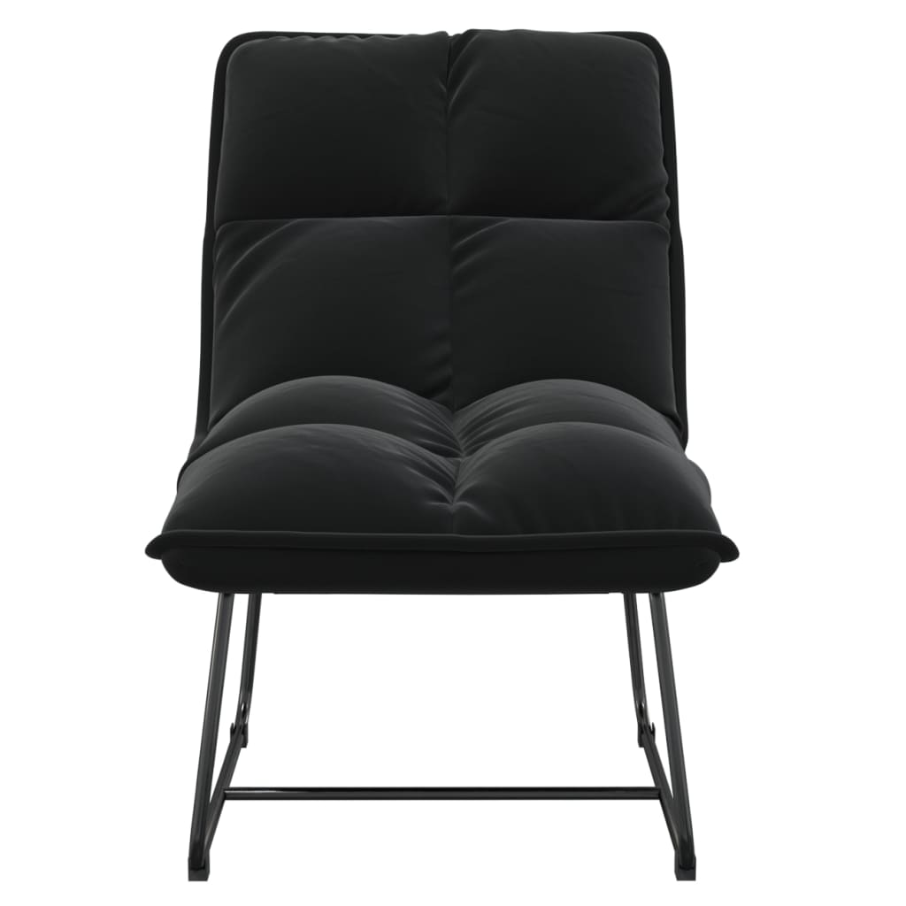 Poltrona con Struttura in Metallo Nero in Velluto
