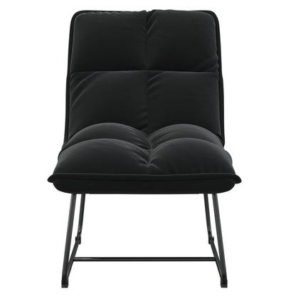 Poltrona con Struttura in Metallo Nero in Velluto