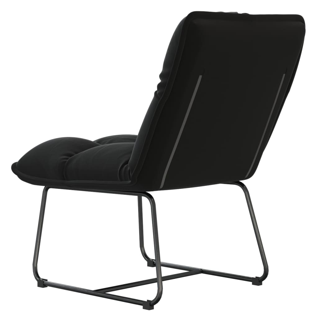 Poltrona con Struttura in Metallo Nero in Velluto