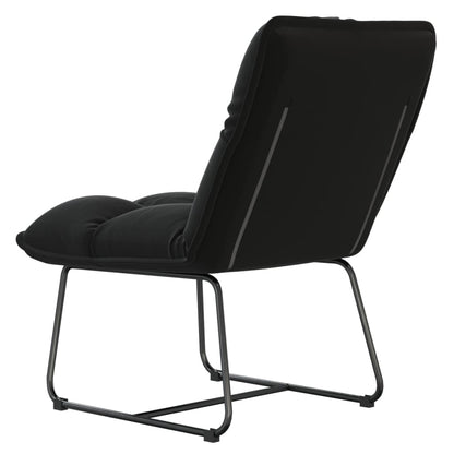 Poltrona con Struttura in Metallo Nero in Velluto