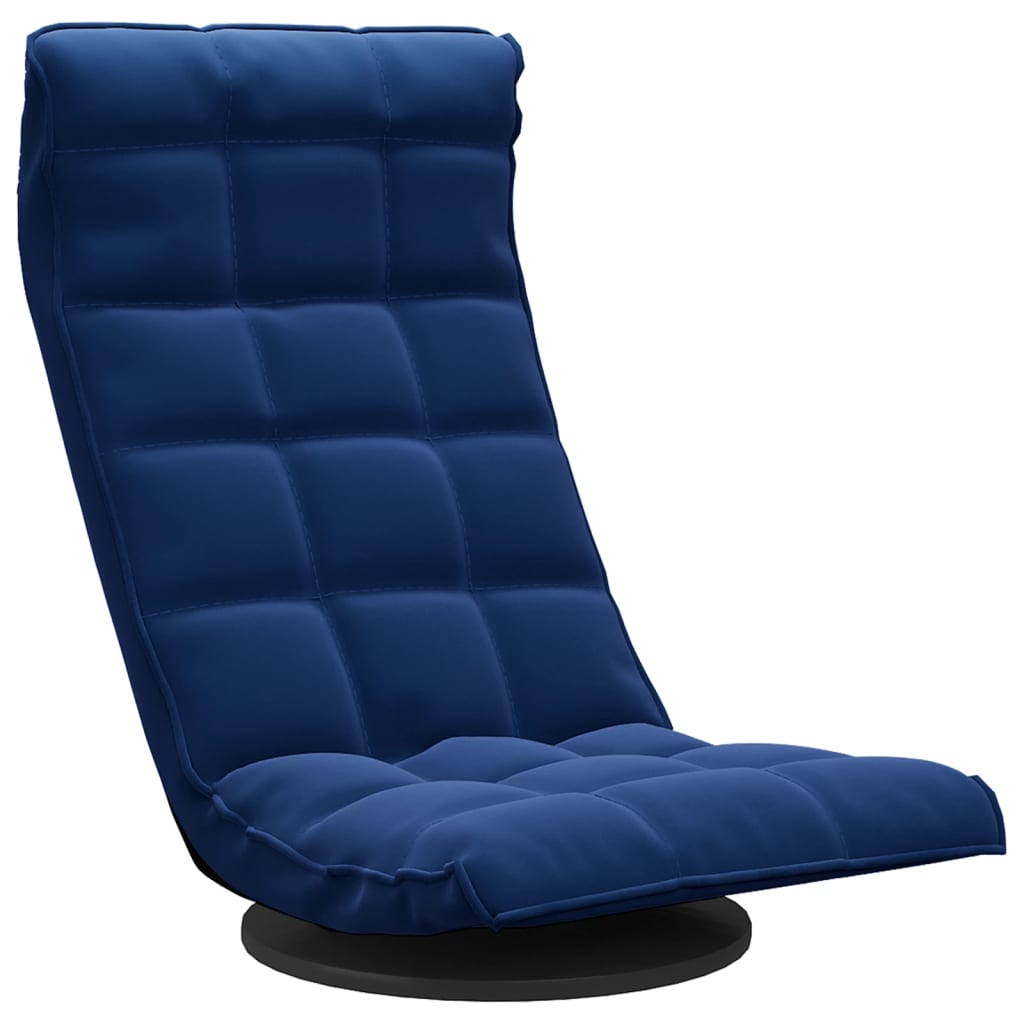 Sedia da Pavimento Girevole Blu in Velluto