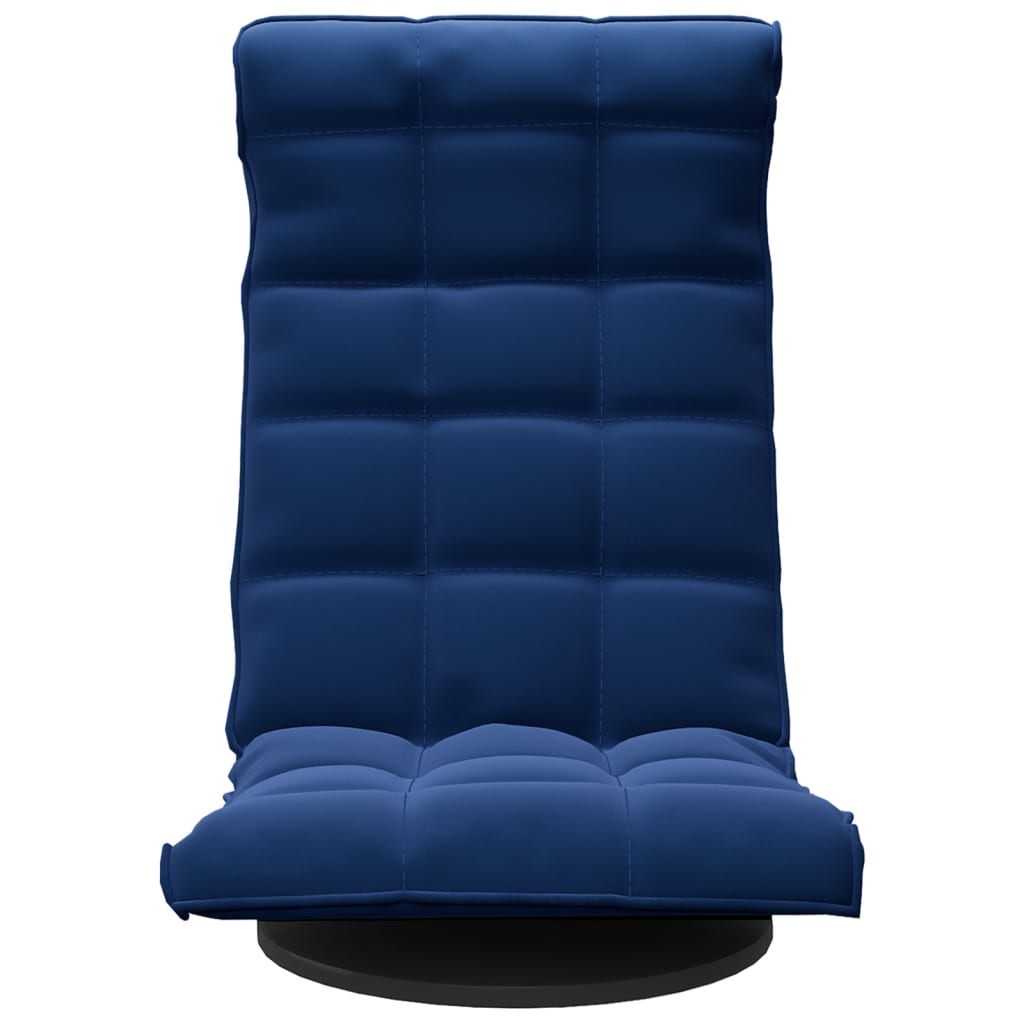 Sedia da Pavimento Girevole Blu in Velluto