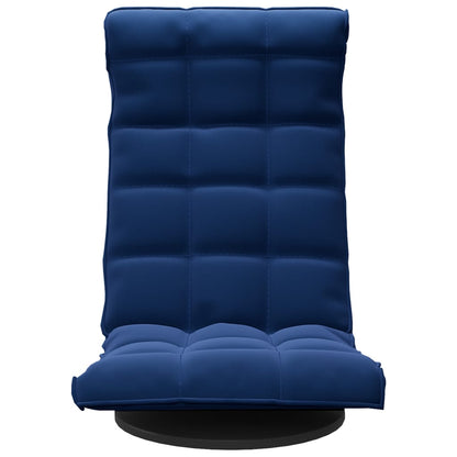 Sedia da Pavimento Girevole Blu in Velluto
