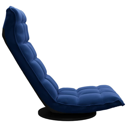 Sedia da Pavimento Girevole Blu in Velluto