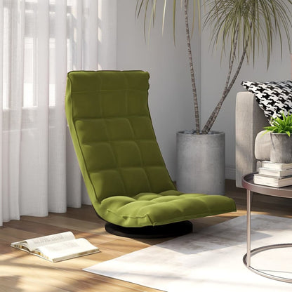 Sedia da Pavimento Girevole Verde Chiaro in Velluto