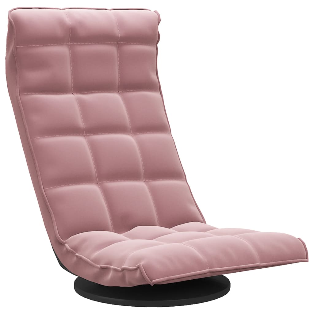 Sedia da Pavimento Girevole Rosa in Velluto