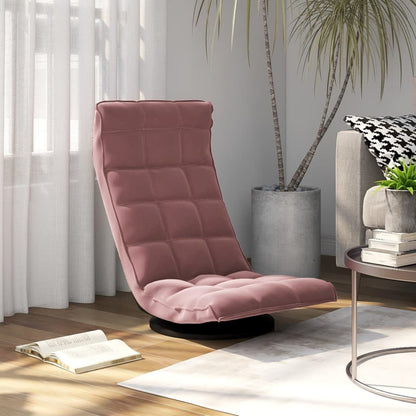 Sedia da Pavimento Girevole Rosa in Velluto