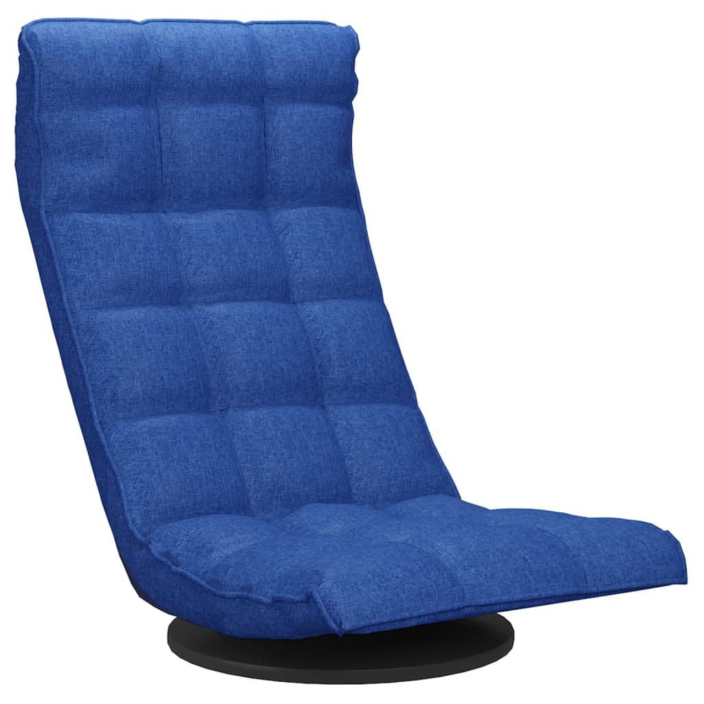 Sedia da Pavimento Girevole Blu in Tessuto
