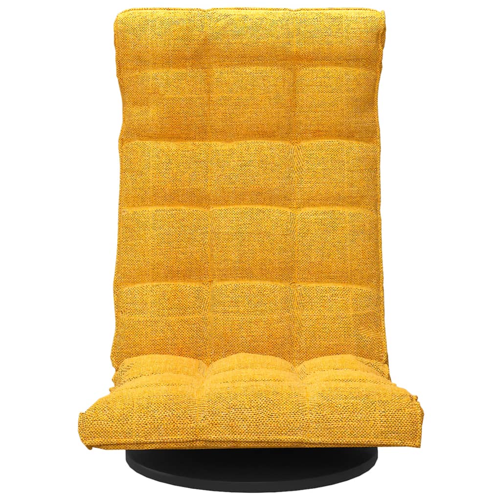 Sedia da Pavimento Girevole Giallo Senape in Tessuto