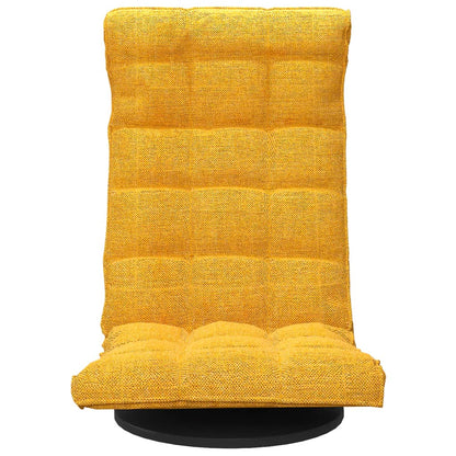 Sedia da Pavimento Girevole Giallo Senape in Tessuto