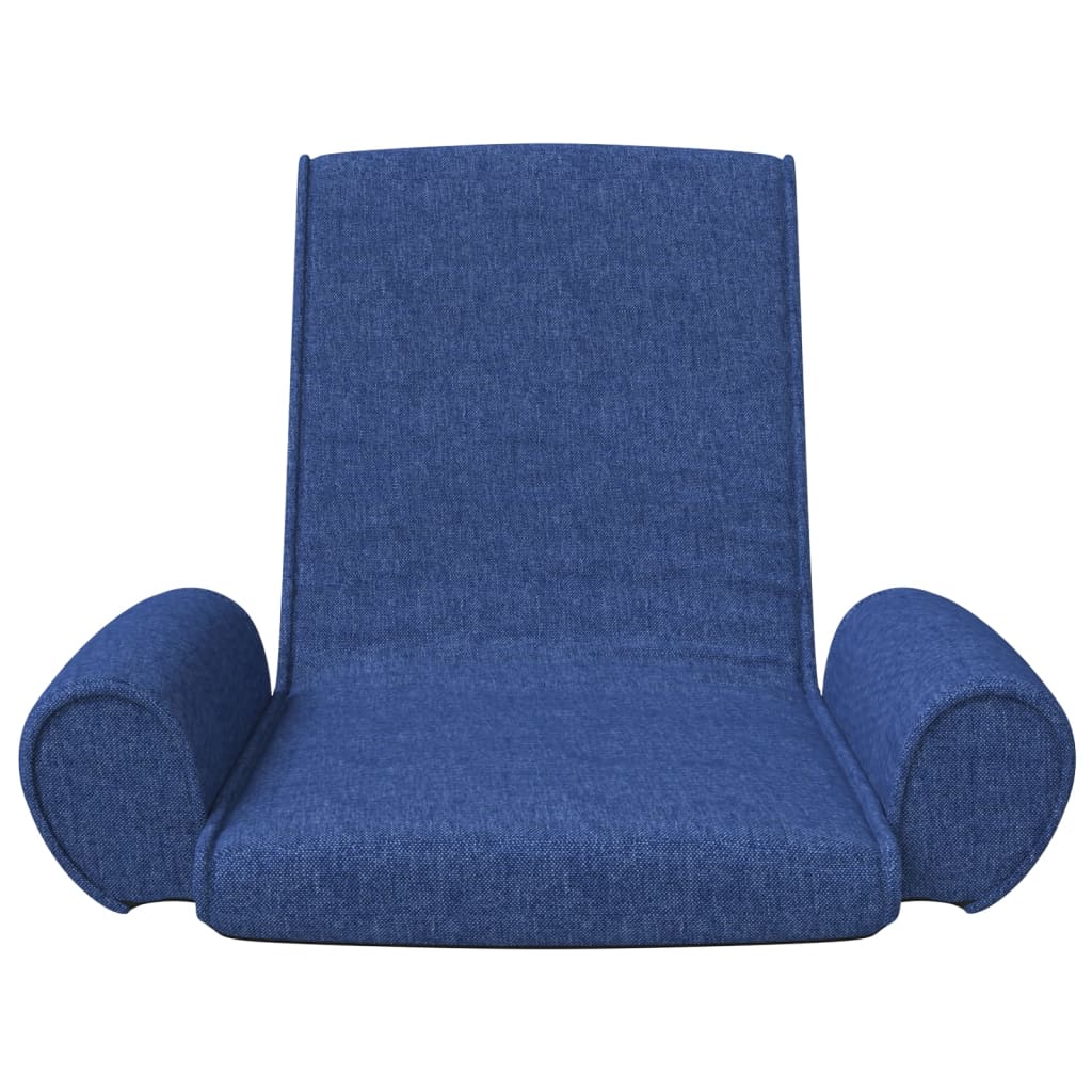 Sedia a Sdraio da Terra Pieghevole Blu in Tessuto