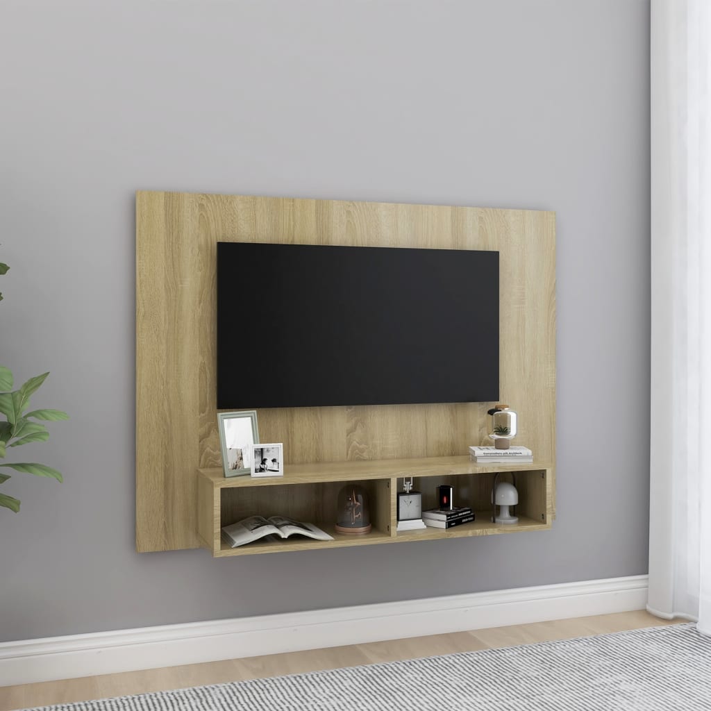 Mobile TV a Muro Rovere Sonoma 120x23,5x90 cm Legno Multistrato