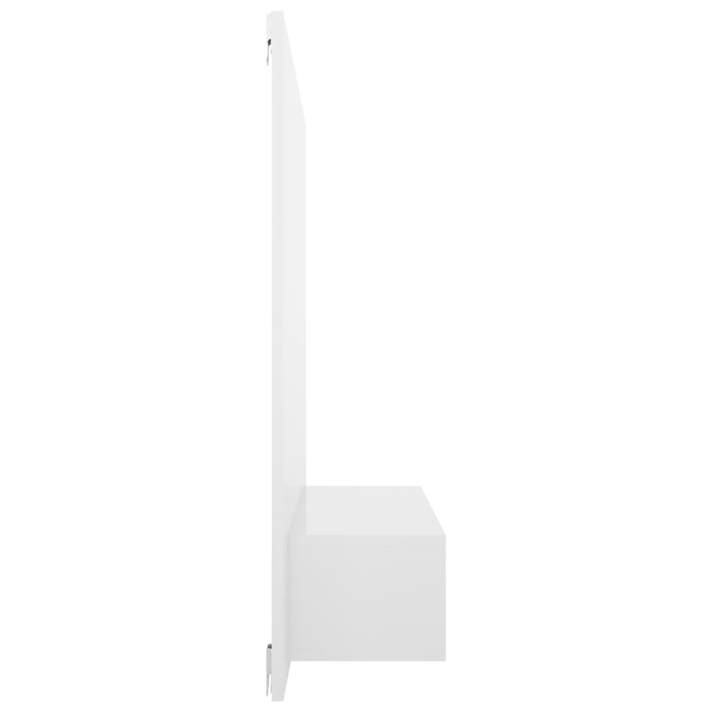 Mobile TV a Muro Bianco Lucido 120x23,5x90 cm Legno Multistrato