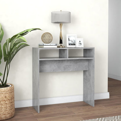 Tavolino Consolle Grigio Cemento 78x30x80cm Legno Multistrato