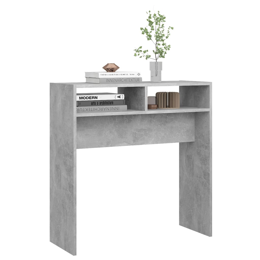 Tavolino Consolle Grigio Cemento 78x30x80cm Legno Multistrato