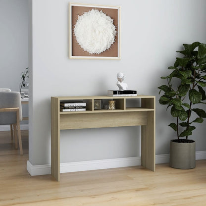 Tavolino Consolle Rovere Sonoma 105x30x80 cm Legno Multistrato