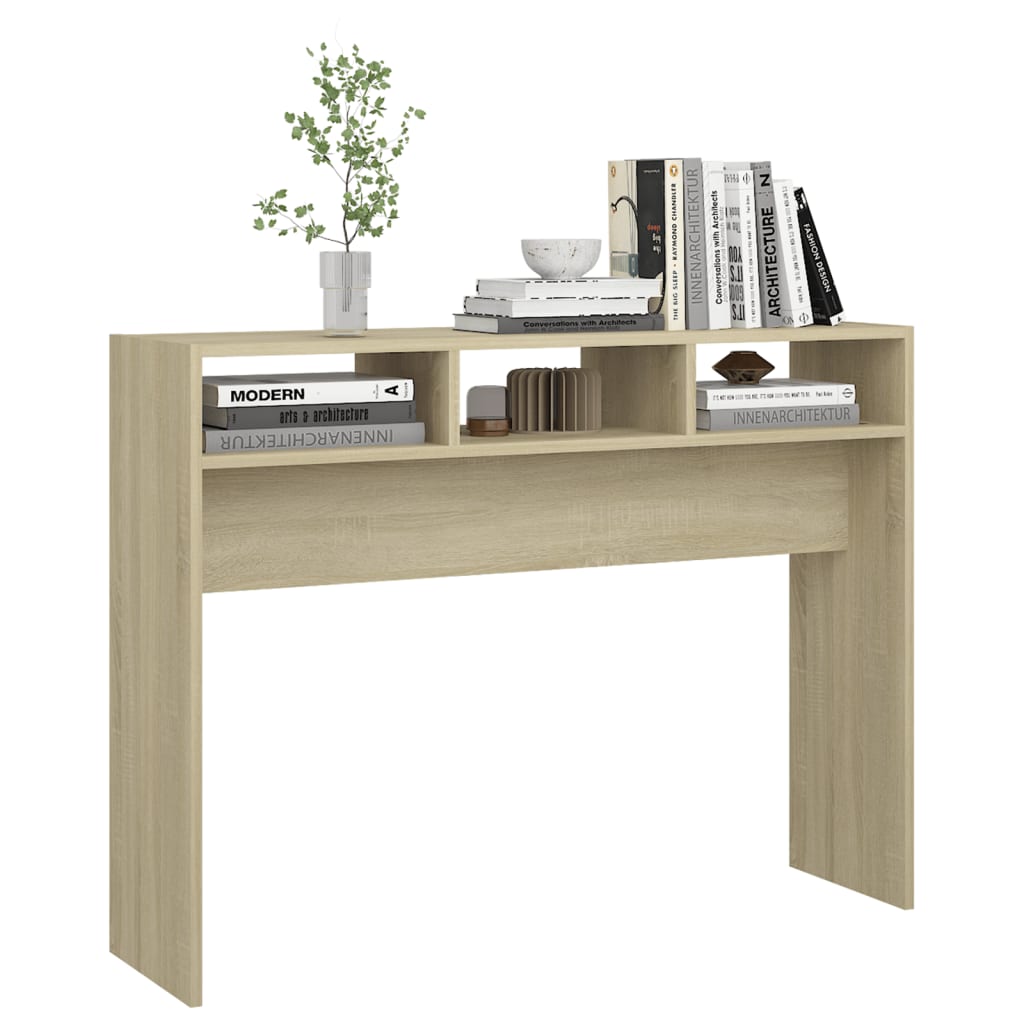 Tavolino Consolle Rovere Sonoma 105x30x80 cm Legno Multistrato