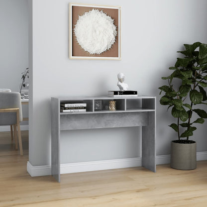 Tavolino Consolle Grigio Cemento 105x30x80cm Legno Multistrato