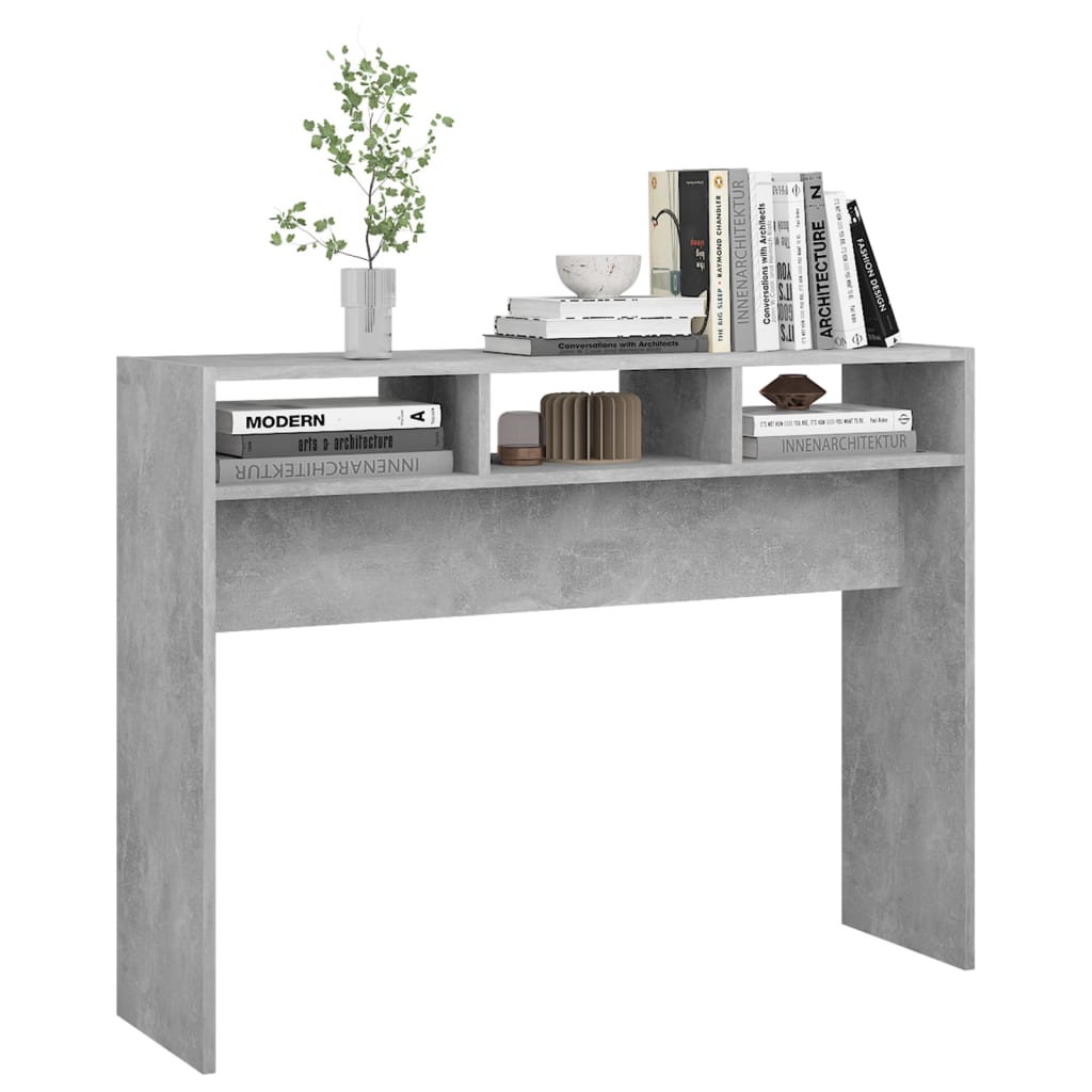 Tavolino Consolle Grigio Cemento 105x30x80cm Legno Multistrato