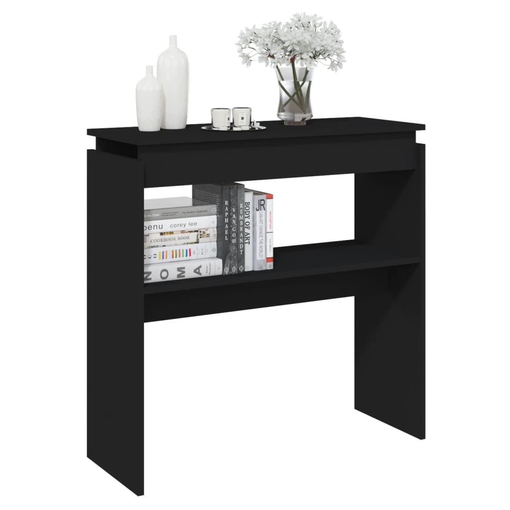 Tavolino Consolle Nero 80x30x80 cm in Legno Multistrato
