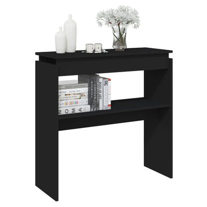 Tavolino Consolle Nero 80x30x80 cm in Legno Multistrato