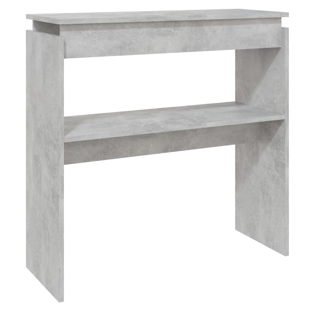 Tavolino Consolle Grigio Cemento 80x30x80cm Legno Multistrato
