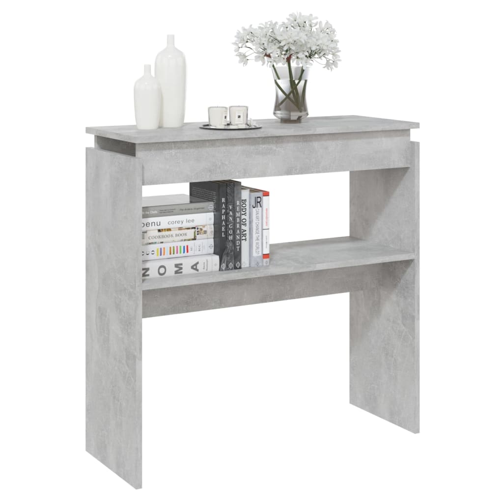 Tavolino Consolle Grigio Cemento 80x30x80cm Legno Multistrato