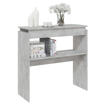 Tavolino Consolle Grigio Cemento 80x30x80cm Legno Multistrato