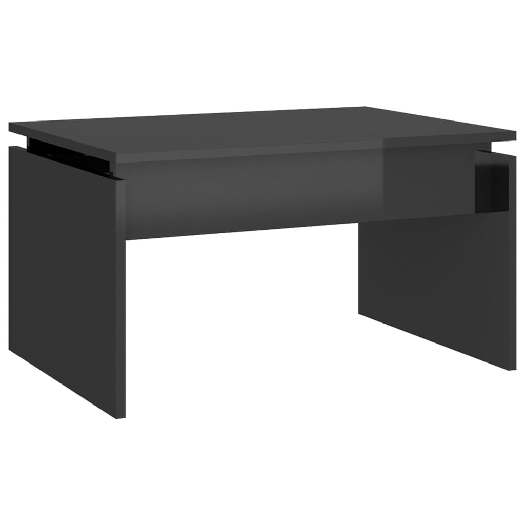 Tavolino da Salotto Grigio Lucido 68x50x38 cm Legno Multistrato