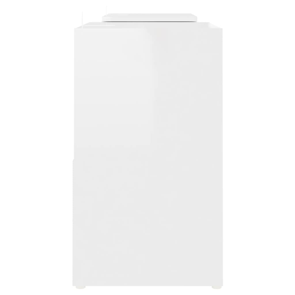 Mobile Porta TV Bianco Lucido 104x30x52 cm in Legno Multistrato