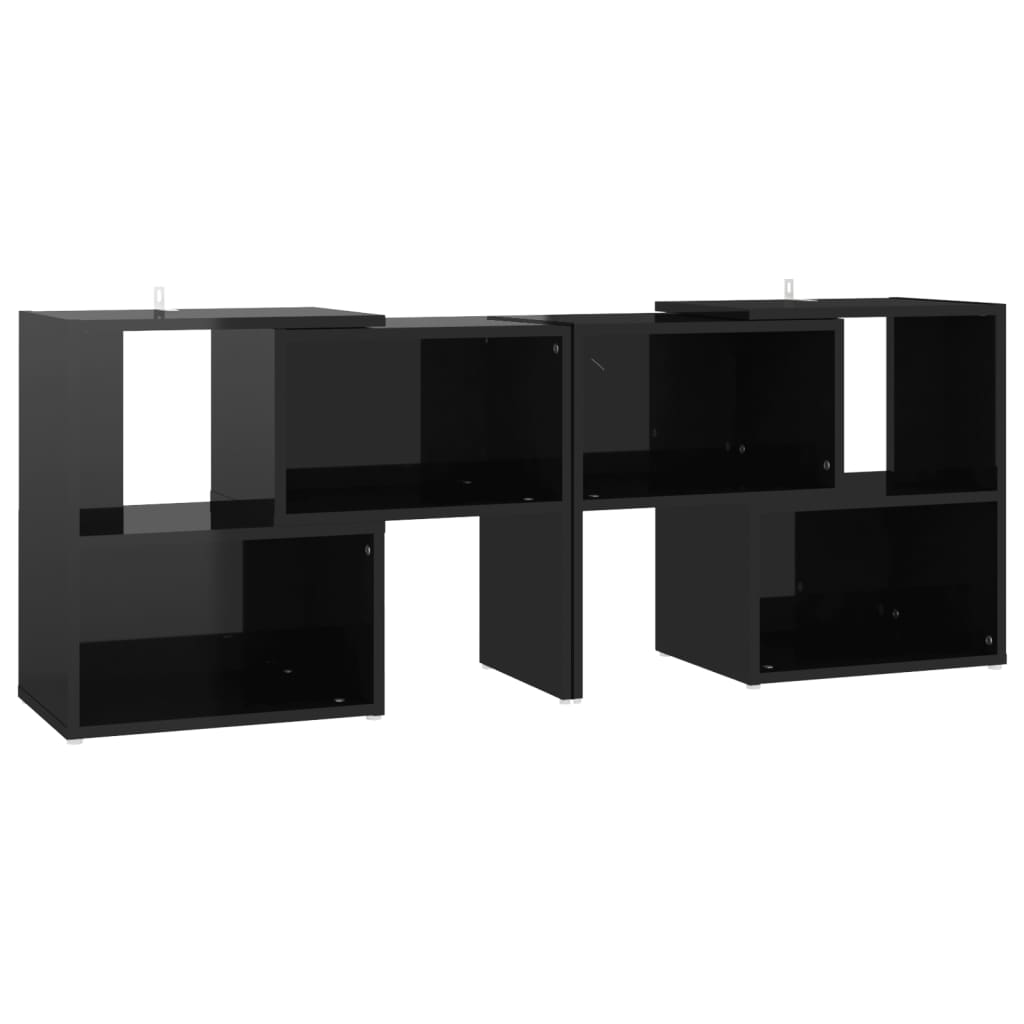 Mobile Porta TV Nero Lucido 104x30x52 cm in Legno Multistrato