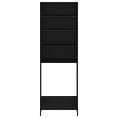 Mobile per Lavatrice Nero 64x24x190 cm