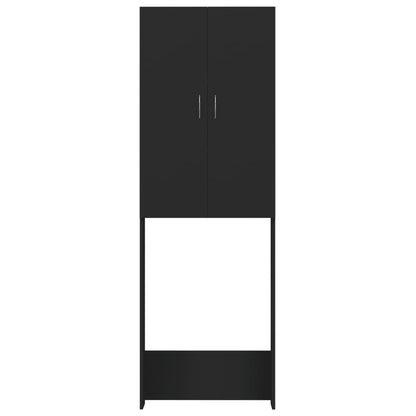 Mobile per Lavatrice Nero 64x25,5x190 cm