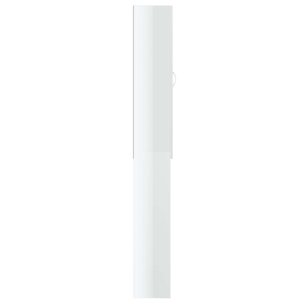 Mobile per Lavatrice Bianco Lucido 64x25,5x190 cm